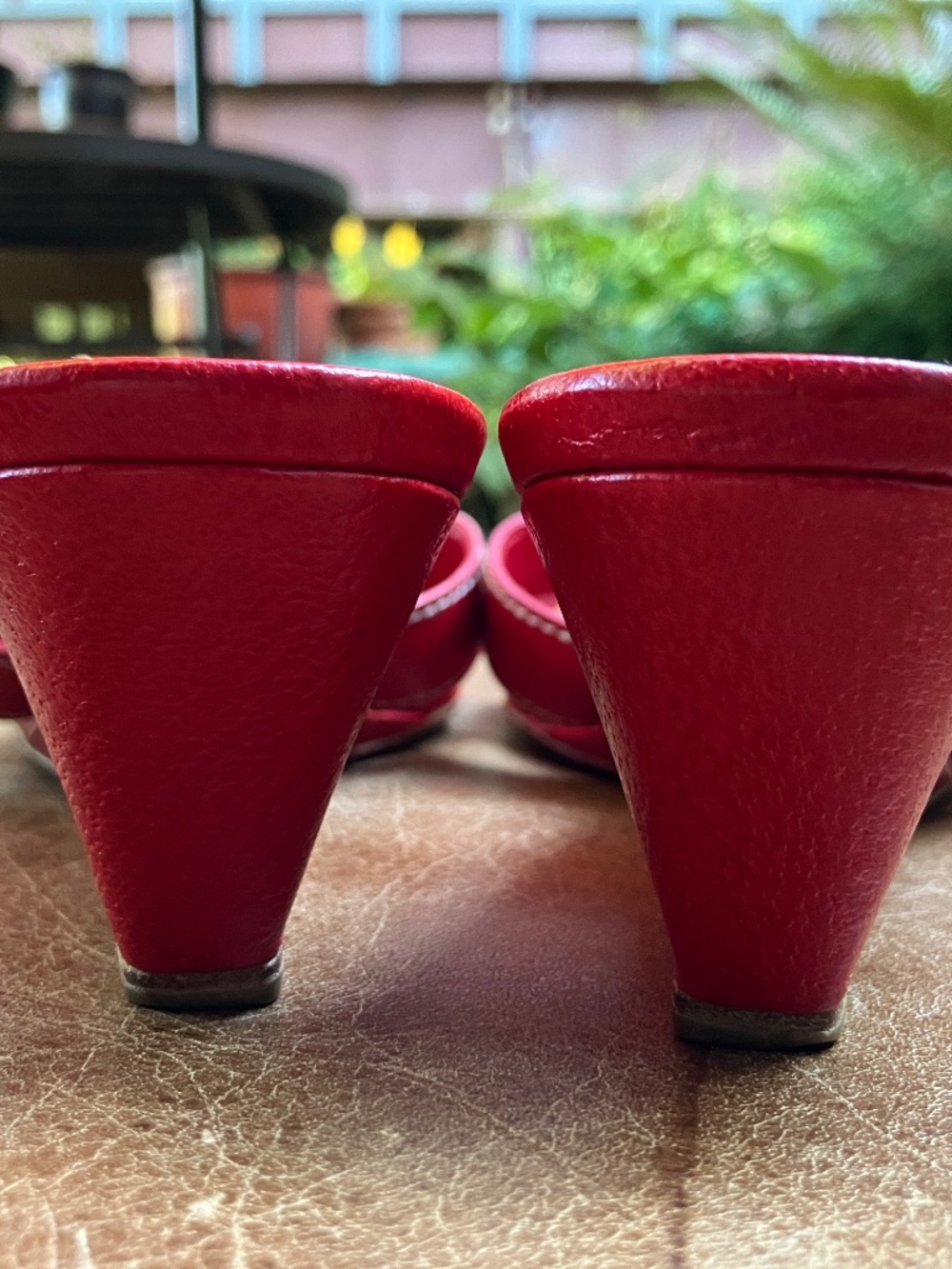 Prada Red Low Wedge Sandals Y2k, 90's, Vintage Womens EU 37.5 - Picture 6 of 16